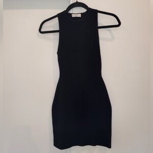 Aritzia Babaton Ribbed Black Mini Dress